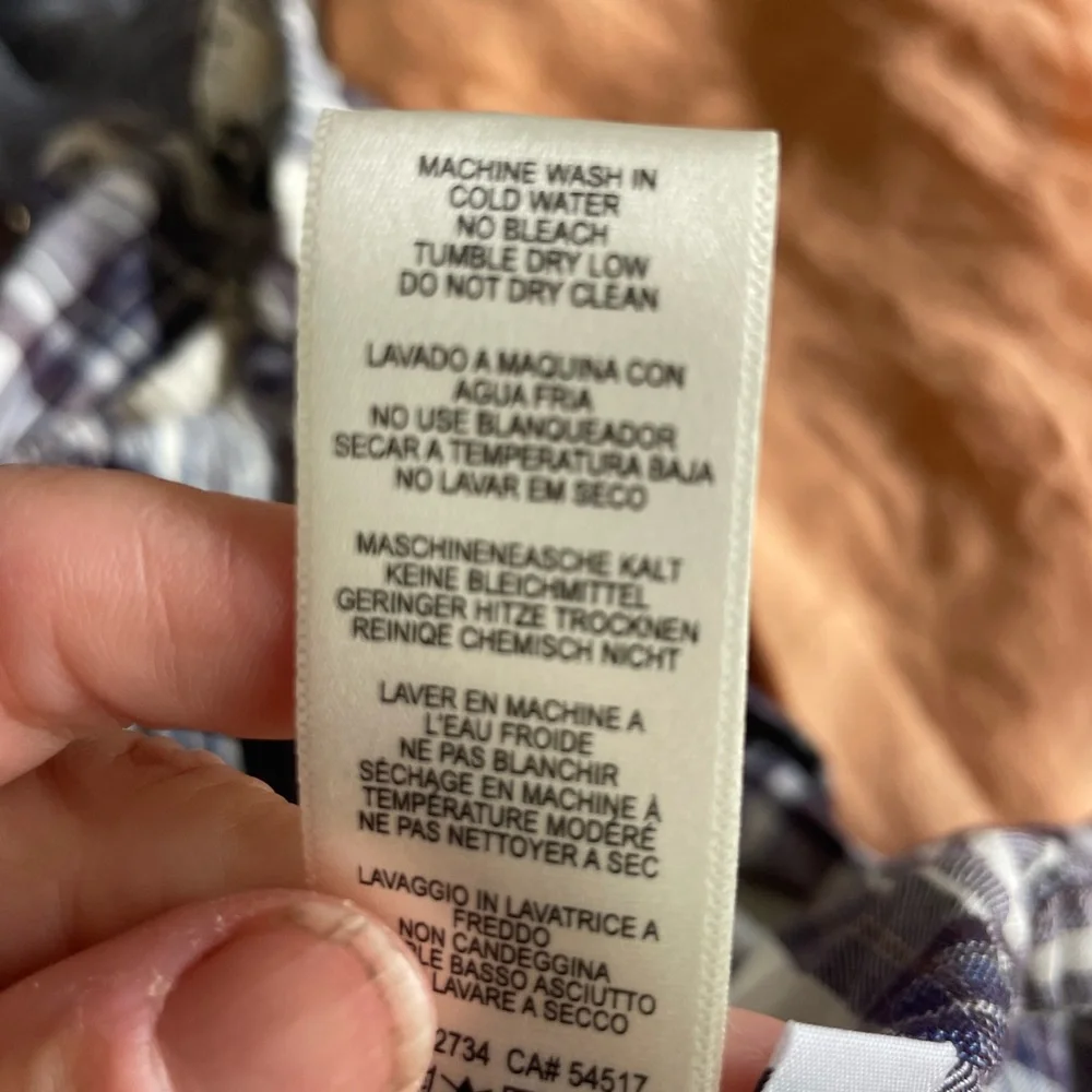 Cloth and Stone for Anthroplogie medium purple & white plaid long sleeved - Picture 9 of 10